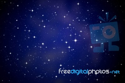 Stars In Night Sky Stock Photo