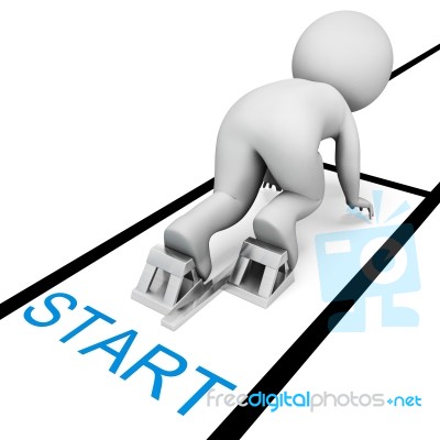 Start Athletics Means Act Now And Active 3d Rendering Stock Image