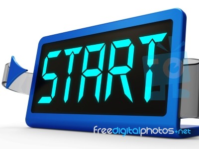 Start Button On Clock Showing Beginning Or Activating Stock Image