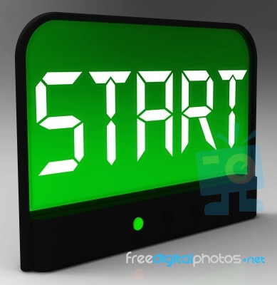 Start Button On Clock Shows Beginning Or Activating Stock Image