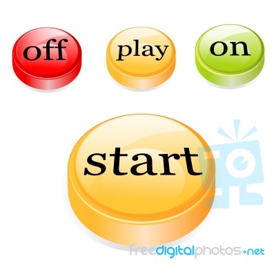 Start button with off play on Stock Image