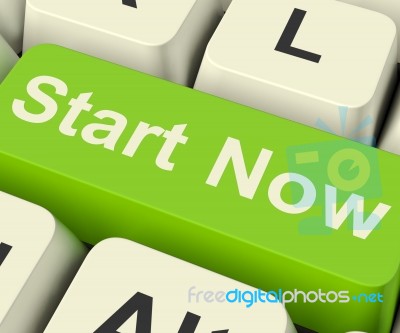 Start Now Key Stock Image