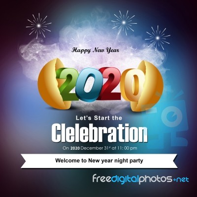 Starting New Year Celebration In Realistic Illustration Stock Image