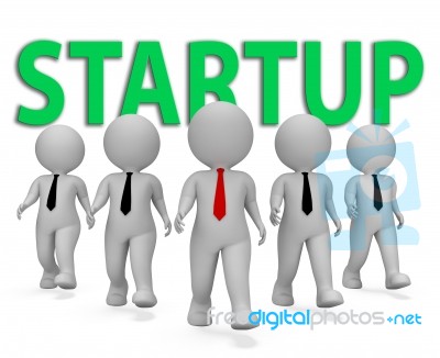 Startup Businessmen Indicates Self Employed And Entrepreneur 3d Stock Image