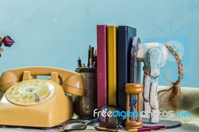 Stationery On The Desk Stock Photo