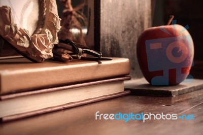 Stationery On The Desk Stock Photo