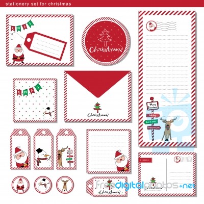 Stationery Set Merry Christmas Stock Image