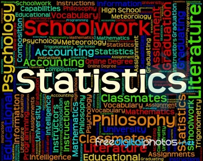 Statistics Work Shows Analysing Stats And Word Stock Image