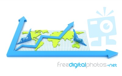 Statistics - Worldmap Stock Image