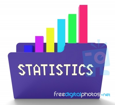 Statitics File Represents Stats Graph 3d Rendering Stock Image