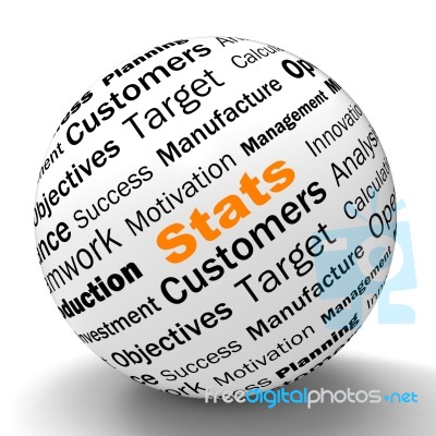 Stats Sphere Definition Shows Business Reports And Figures Stock Image