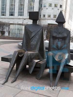 Statue In Docklands London Stock Photo