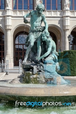 Statue In Front Of The Vigado Concert Hall In Budapest Stock Photo