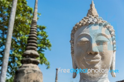 Statue Of Buddha, At Wat Yai Chai Mongkol, Ayutthaya, Thailand Stock Photo