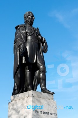 Statue Of Charles James Napier In Trafalgar Square Stock Photo