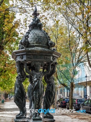 Statue Of Four Women In Bordeaux Stock Photo