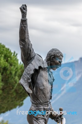 Statue Of Freddie Mercury In Montreux Stock Photo