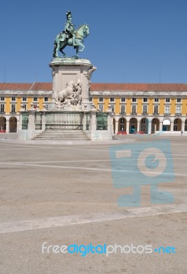 Statue Of King Jos頩n Lisbon Stock Photo