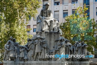 Statue Of Mihaly Vorosmarty In Budapest Stock Photo