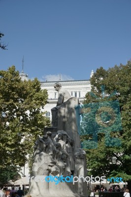 Statue Of Mihaly Vorosmarty In Budapest Stock Photo