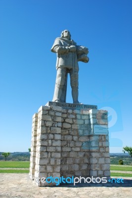 Statue Of Saint D. Nuno Alvares In Our魠castle Stock Photo