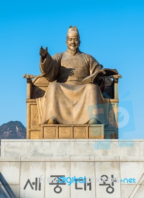 Statue Of Sejong The Great, King Of South Korea Stock Photo