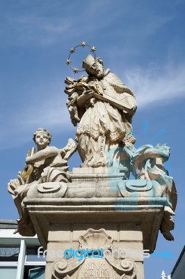 Statue Of St. John Nepomucene In Poznan Stock Photo