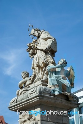 Statue Of St. John Nepomucene In Poznan Stock Photo