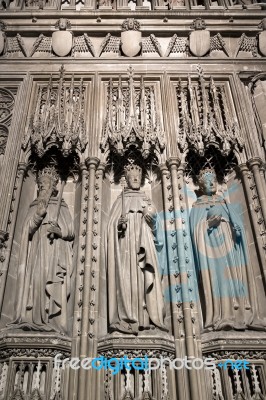 Statues Of Three Kings In Canterbury Cathedral Stock Photo