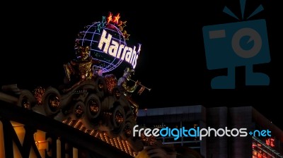 Statues Outside The Harrah's Hotel And Casino  In Las Vegas Stock Photo