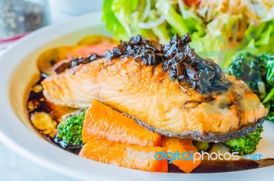 Steak Salmon Stock Photo