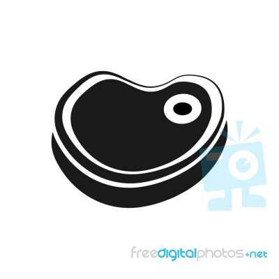 Steak Symbol Icon  Illustration On White Background Stock Image