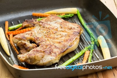 Steak With Vegetable Stock Photo