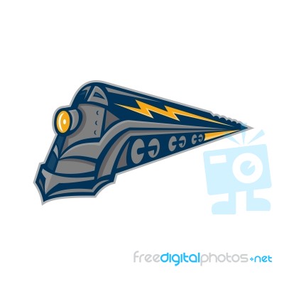 Steam Locomotive Lightning Bolt Mascot Stock Image