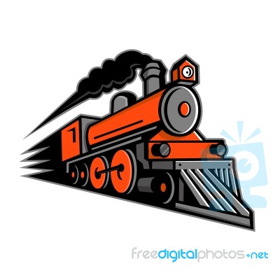 Steam Locomotive Speeding Mascot Stock Image