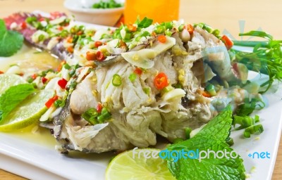 Steamed Fish Stock Photo