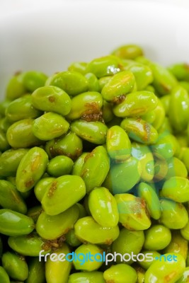 Steamed Green Beans Ialian Style Stock Photo