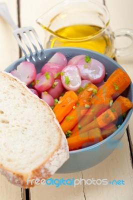 Steamed  Root Vegetable On A Bowl Stock Photo