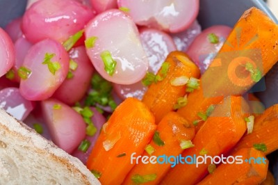 Steamed  Root Vegetable On A Bowl Stock Photo