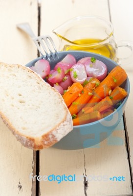 Steamed  Root Vegetable On A Bowl Stock Photo