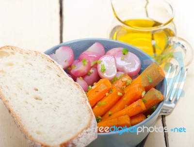 Steamed  Root Vegetable On A Bowl Stock Photo