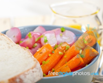 Steamed  Root Vegetable On A Bowl Stock Photo