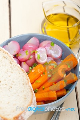 Steamed  Root Vegetable On A Bowl Stock Photo