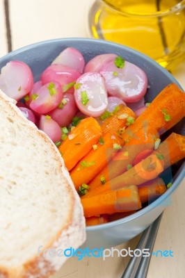 Steamed  Root Vegetable On A Bowl Stock Photo