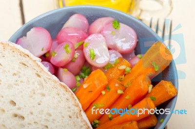 Steamed  Root Vegetable On A Bowl Stock Photo