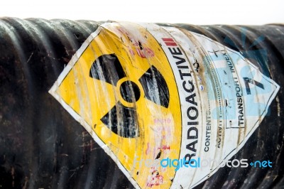 Steel Container Of Radioactive Material Stock Photo