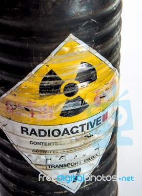 Steel Container Of Radioactive Material Stock Photo