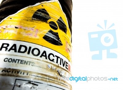 Steel Container Of Radioactive Material Stock Photo