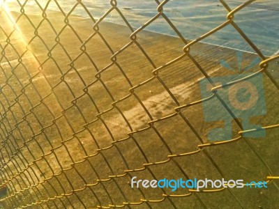 Steel Fence Cages Stock Photo