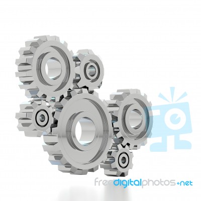 Steel Gear Wheels Stock Image